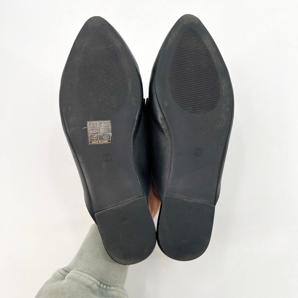 Dream Pairs Black Pointed-Toe Horsebit Flat Mules Women's 9 - Picture 5 of 6